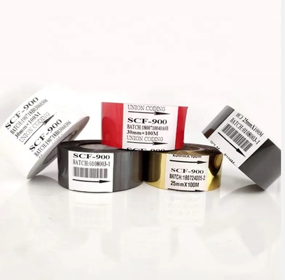 25mm*100m Rood warm stempen folie voor datumprinter Barcode Ribbon FC3 SCF900 Code Machine