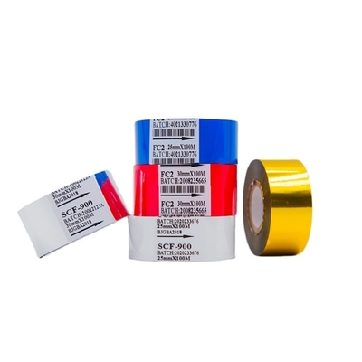 Barcode printer compatibel zilver warm stempen folie LC1 25mm*100m voor etiket verpakking