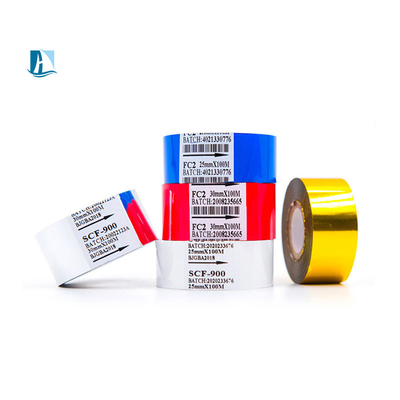 Uitstekende witte regenboog warm stempel lint rol voor label printing 30 * 100 A graad