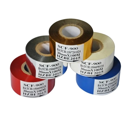 DY-8 Machine 12mm*100m Datum Printing Zwart Warm Stamp Coding Ribbon op aanvraag
