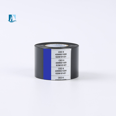 20 mm zwart warm stempelfilm thermisch overdraagbaar streepjescode