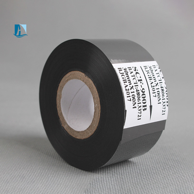30 mm 100 m Zwarte warmgeprinte stempelfolie voor rond handschrift Coderingssnelheid 30-600/min