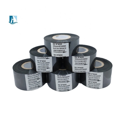 Coderingssnelheid 30-600/min 30mm X 100m Zwart codering lint rol voor SCF900 warm stempel lint op verpakkingsmachine