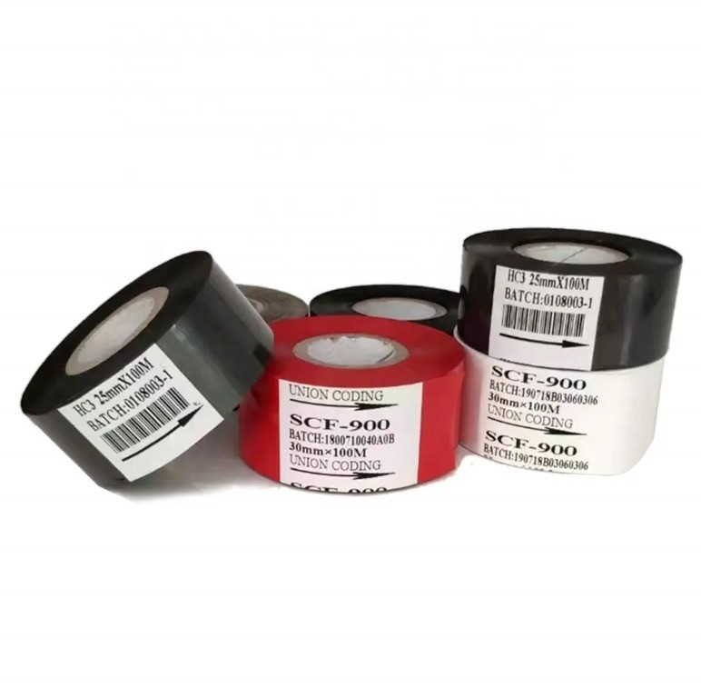 Resin Wax Printer Ribbon voor warm stempen temperatuur 100C-160C 55*100m/122m gemaakt
