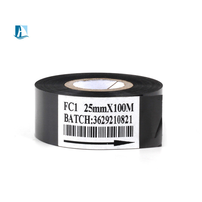 30 mm 100 m Zwarte warmgeprinte stempelfolie voor rond handschrift Coderingssnelheid 30-600/min